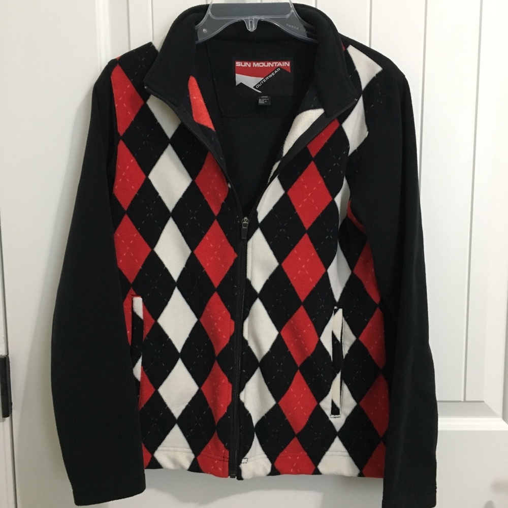 SUN MOUNTAIN Argyle Performance Jacket S thermal fleece activewear red black